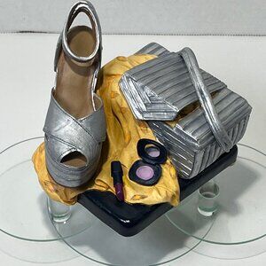 Vintage Silver Kitten Cabaret musical box By Just The Right Style 1999 Raine